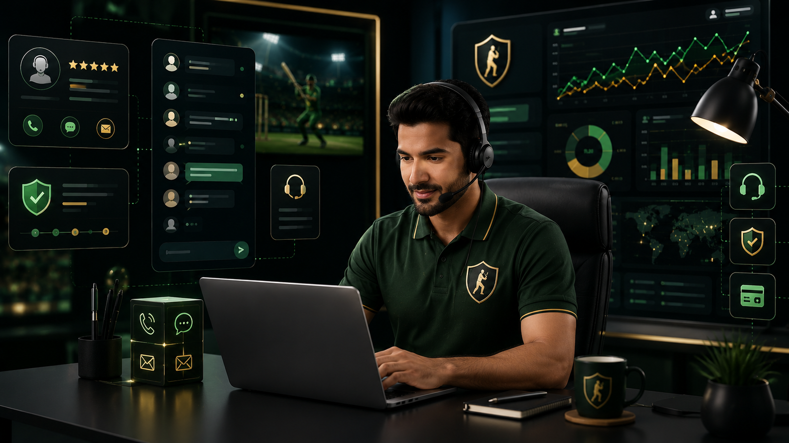 Customer support specialist with cricket exchange dashboard